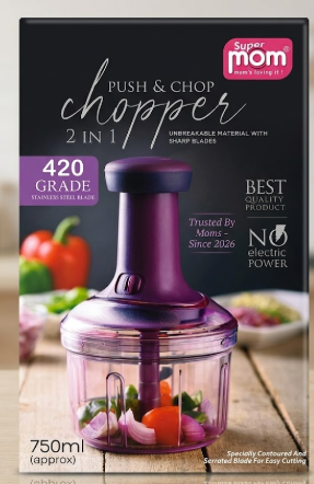 SUPER MOM PUSH & CHOP CHOPPER 2 IN 1 - Image 2